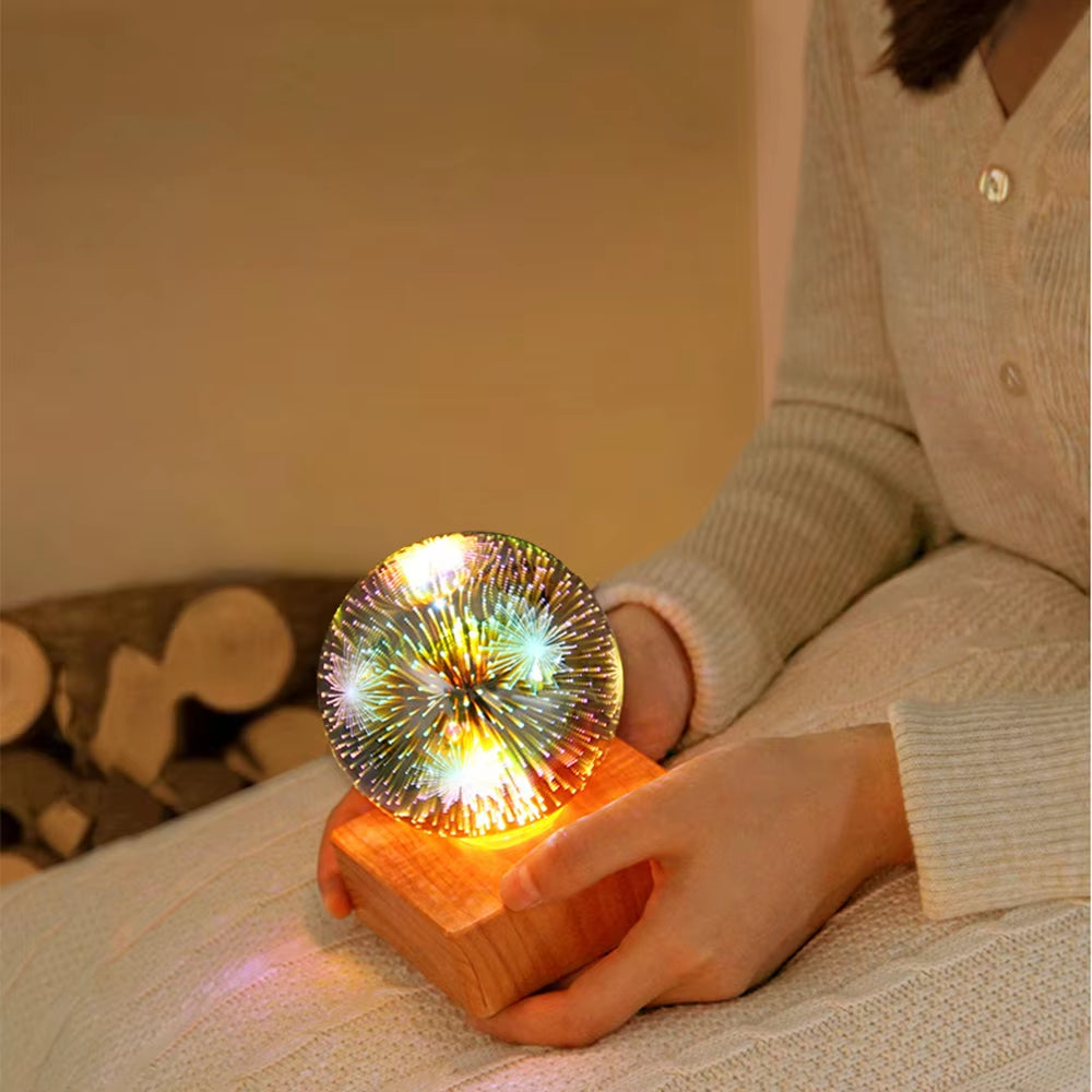 3D Crystal Ball Lamp Laser Engraved Galaxy Planet Moon Saturn LED Night Light Home Decor Valentine'S Day Father'S Day Gift
