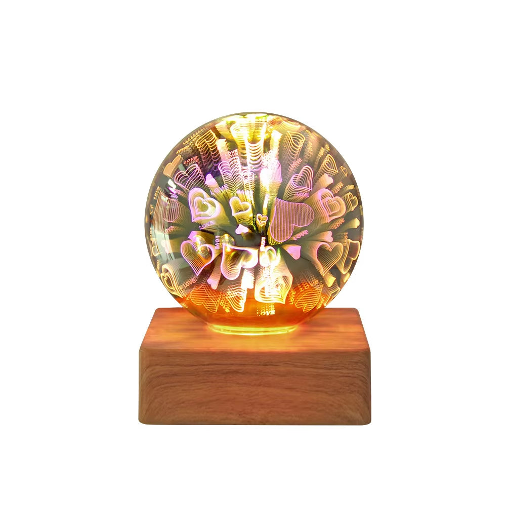 3D Crystal Ball Lamp Laser Engraved Galaxy Planet Moon Saturn LED Night Light Home Decor Valentine'S Day Father'S Day Gift